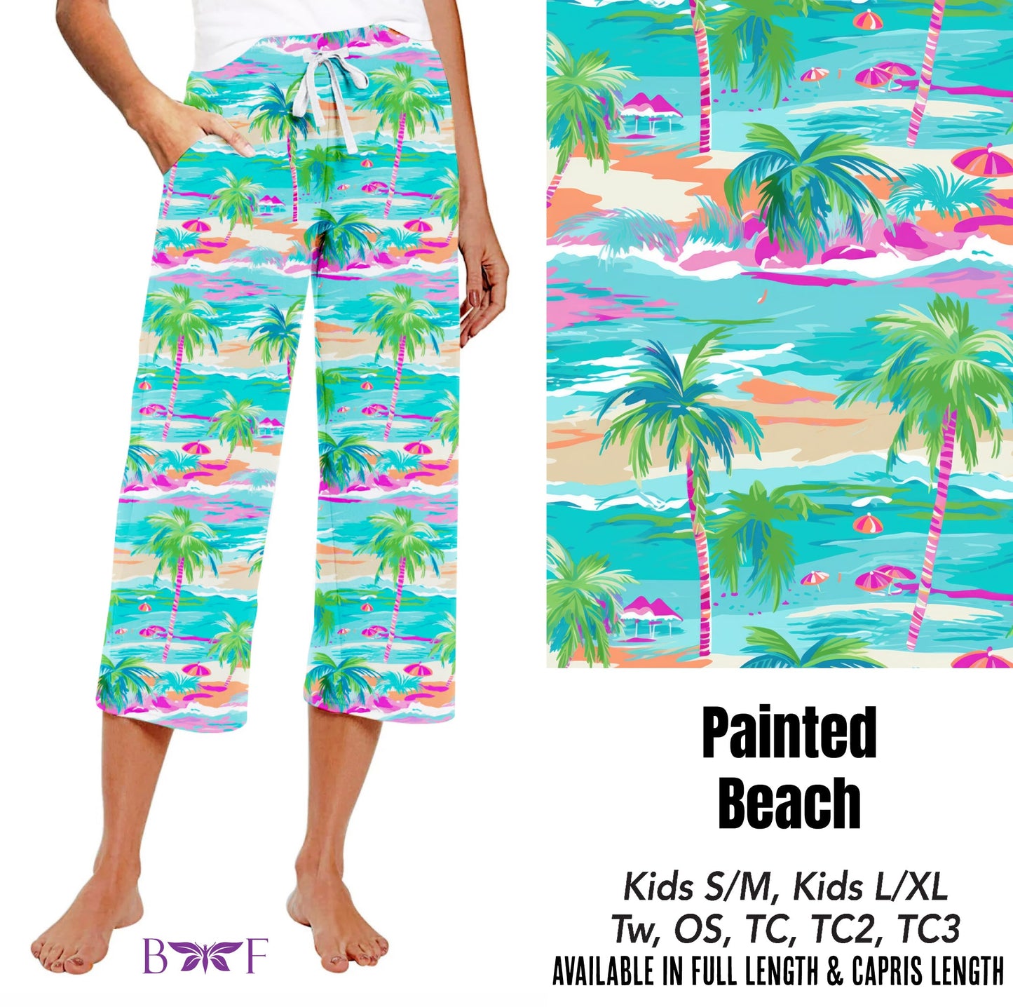 Painted beach Biker short and skort