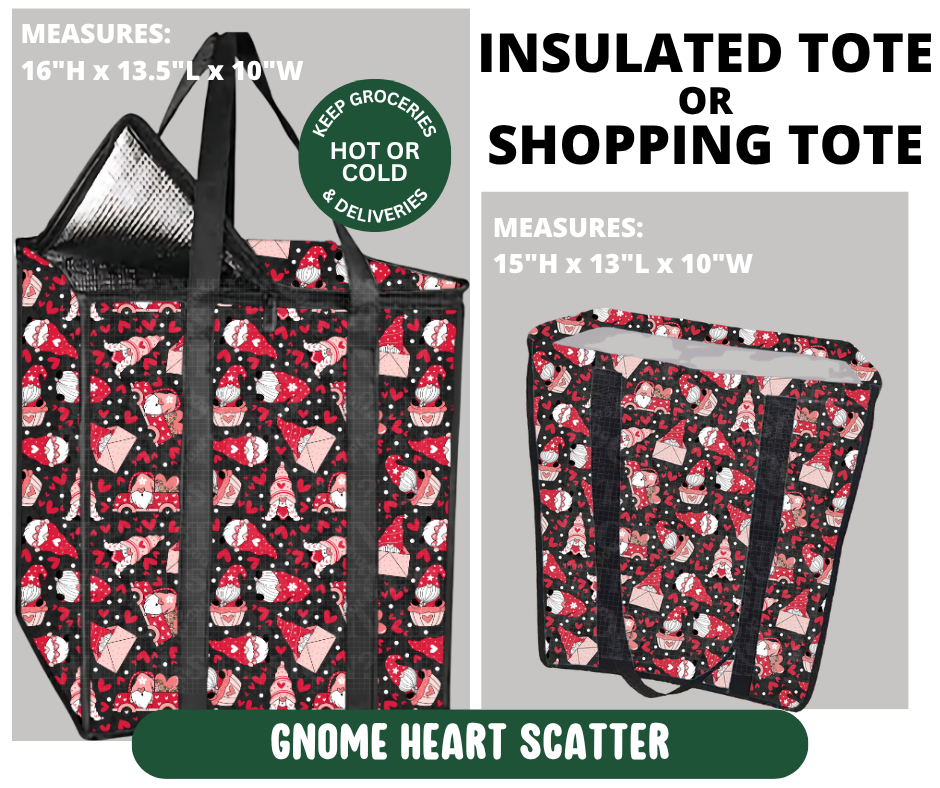 Preorder! Closes 10/7. ETA Jan. Gnome Heart Scatter Shopping & Insulated Tote