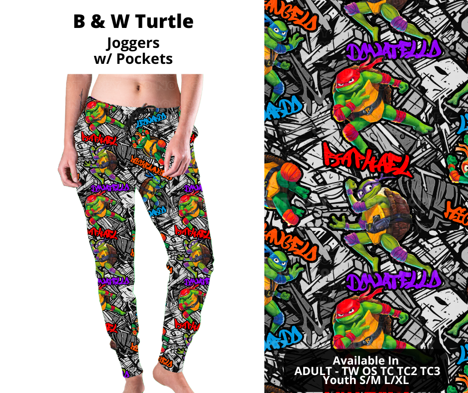 Preorder! Closes 11/27. ETA Feb. B & W Turtle Joggers