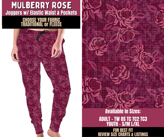 Preorder! Closes 8/27. ETA Nov. Mulberry Rose Joggers Choose Fleece or Traditional