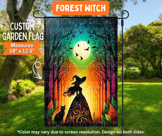 Preorder! Closes 7/6. ETA Oct. Forest Witch Garden Flag
