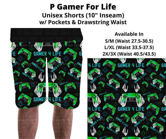 Preorder! Closes 11/27. ETA Feb. P Gamer For Life Unisex Shorts