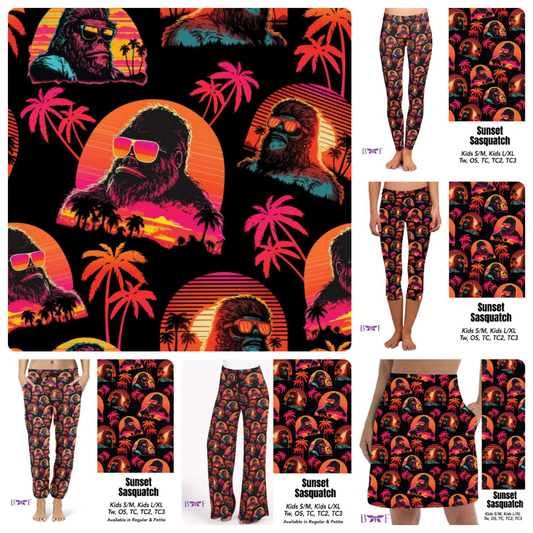 Sunset Sasquatch leggings with pockets