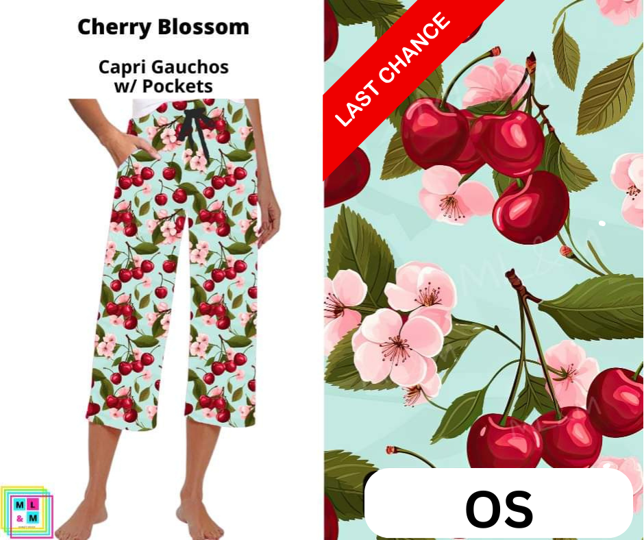 Cherry Blossom Capri Gauchos