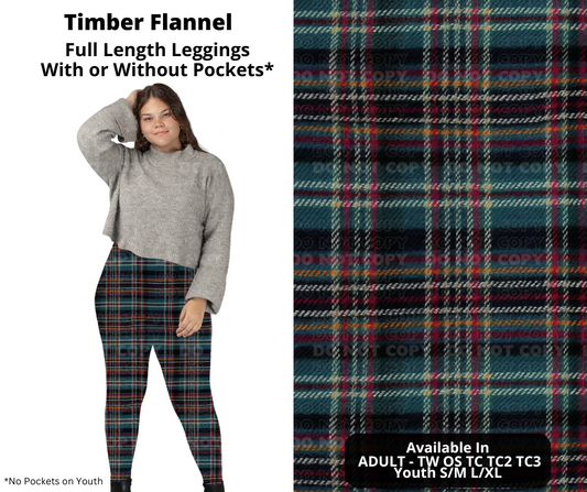 Preorder! Closes 11/27. ETA Feb. Timber Flannel Full Length Leggings w/wo Pockets