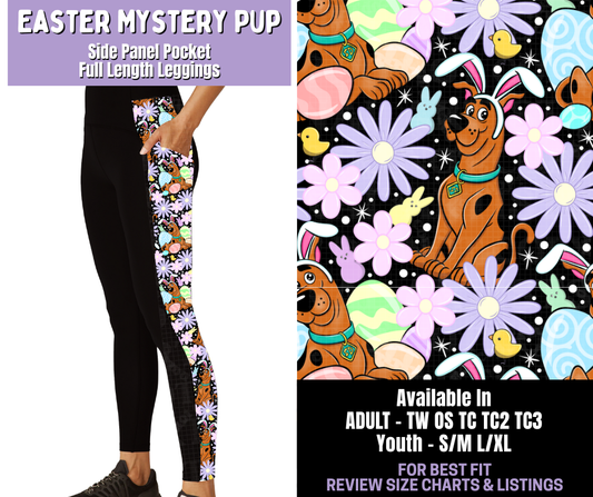 Preorder! Closes 1/22. ETA April. Easter Mystery Pup Side Panel Pocket Full Length Leggings