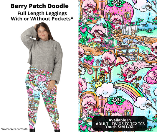 Preorder! Closes 12/2. ETA Feb. Berry Patch Doodle Full Length Leggings w/wo Pockets