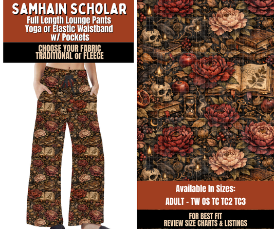 Preorder! Closes 7/20. ETA Oct. Samhain Scholar Lounge Pants Choose Fleece or Traditional
