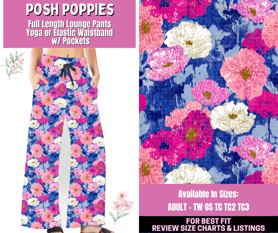 Preorder! Closes 1/12. ETA March. Posh Poppies Full Length Lounge Pants