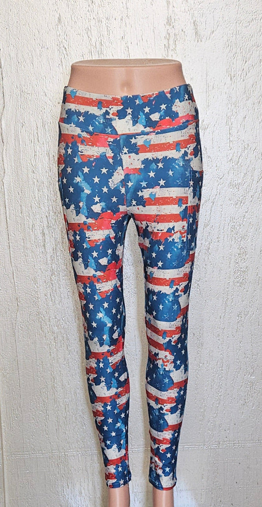 July 4th Camo leggings and capris with pockets