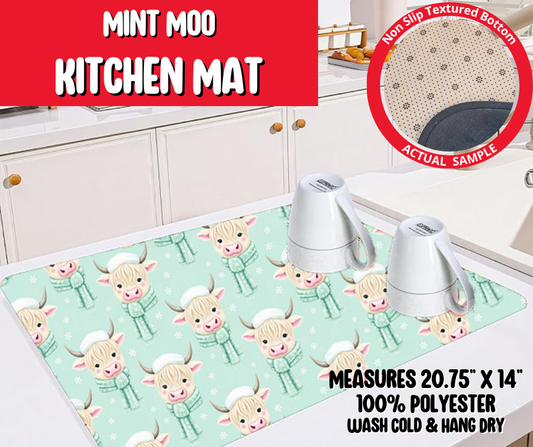 Preorder! Closes 8/20. ETA Nov. Mint Moo Kitchen Mat