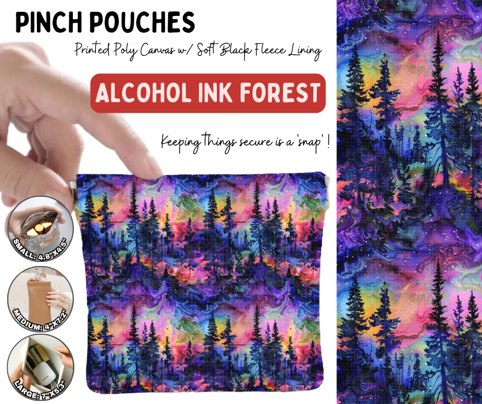 Preorder! Closes 10/5. ETA Jan. Alcohol Ink Forest Pouches in 3 Sizes