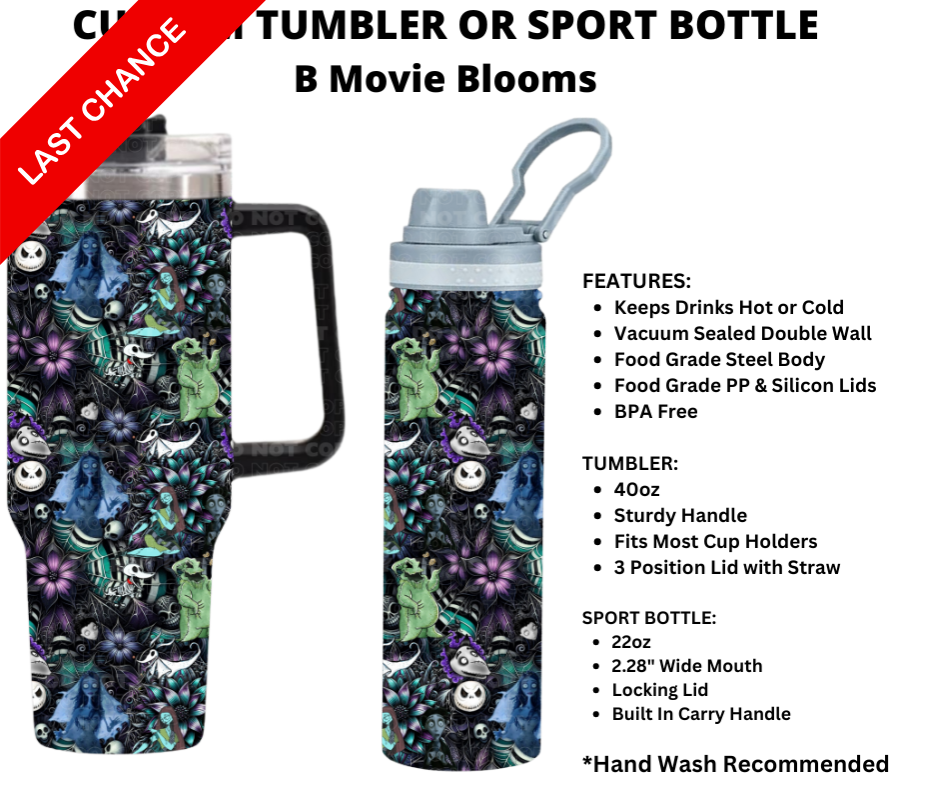 B Movie Blooms Custom Sport Bottle