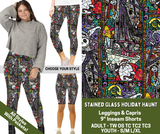 Preorder! Closes 7/15. ETA Nov. Stained Glass Holiday Haunt Combo Legging Lengths