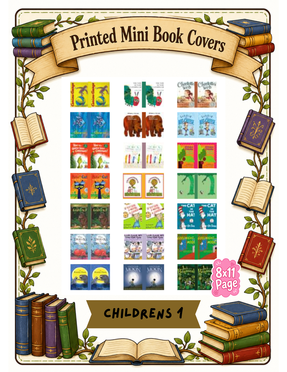Mini book sticker sheets and mini books
