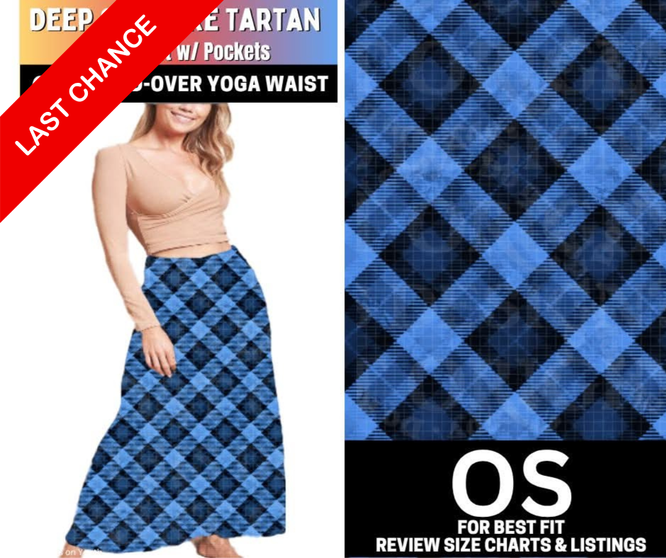 Deep Sapphire Tartan Maxi Skirt
