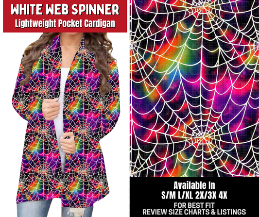 Preorder! Closes 10/26. ETA Jan. White Web Spinner Pocket Cardigan