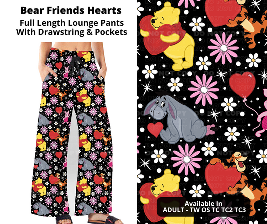 Preorder! Closes 11/28. ETA Feb. Bear Friends Hearts Full Length Lounge Pants