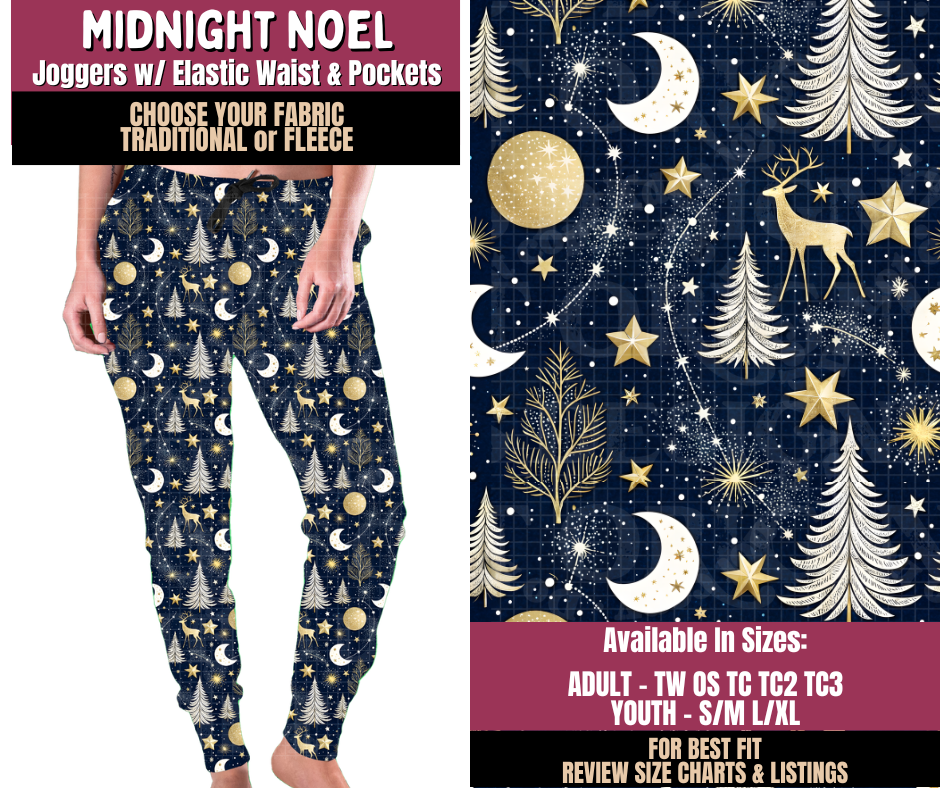 Preorder! Closes 8/27. ETA Nov. Midnight Noel Joggers Choose Fleece or Traditional