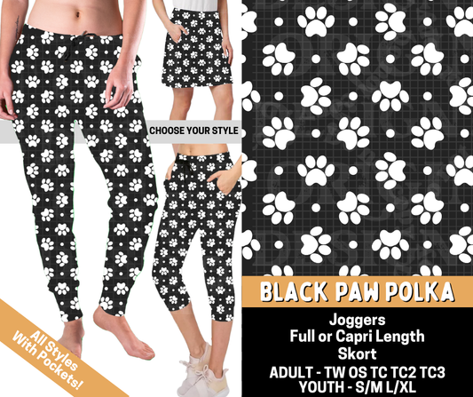 Preorder! Closes 5/25. ETA Aug. Black Paw Polka Combo Jogger Lengths & Skort