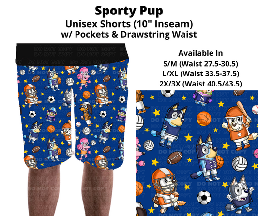 Preorder! Closes 11/27. ETA Feb. Sporty Pup Unisex Shorts