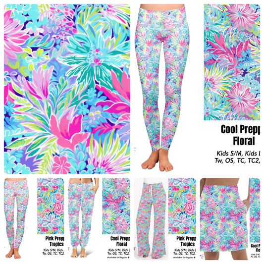 Cool preppy floral leggings and capris with pockets
