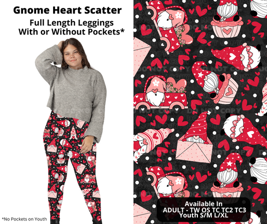 Preorder! Closes 11/28. ETA Feb. Gnome Heart Scatter Full Length Leggings w/wo Pockets