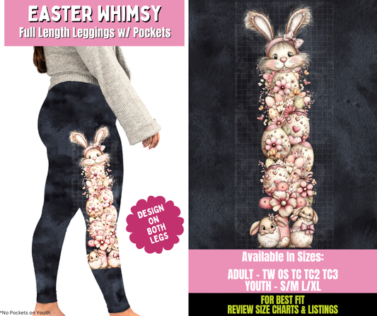 Preorder! Closes 1/21. ETA April. Easter Whimsy Full Length Leggings w/ Side Leg Designs