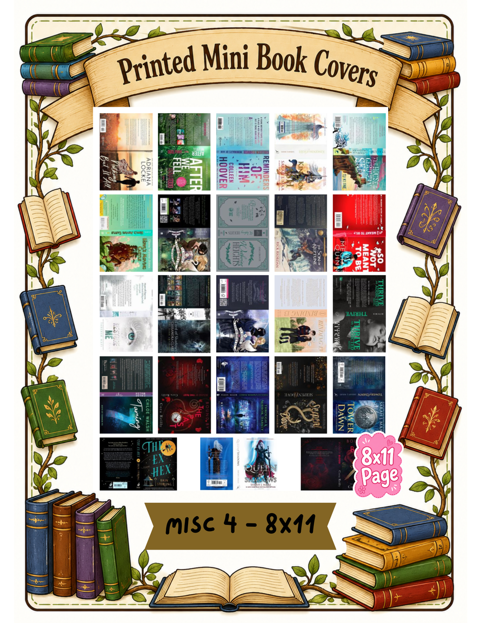 Mini book sticker sheets and mini books