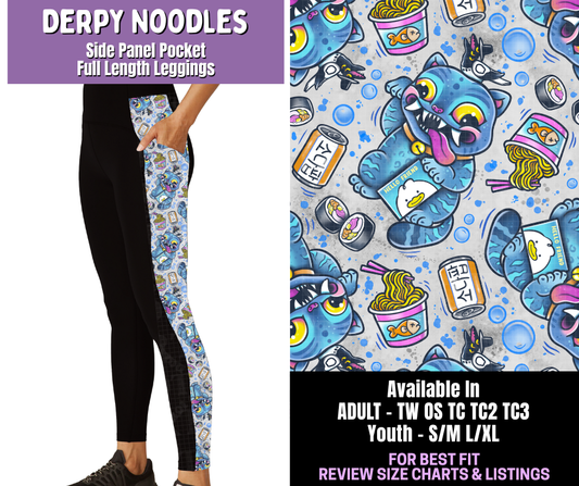 Preorder! Closes 12/18. ETA March. Derpy Noodles Side Panel Pocket Full Length Leggings