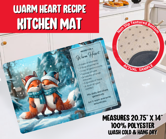 Preorder! Closes 8/20. ETA Nov. Warm Heart Recipe Kitchen Mat