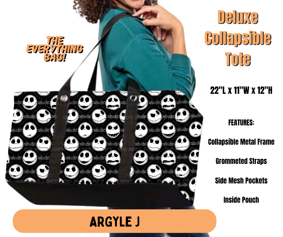 Preorder! Closes 7/2. ETA Oct. Argyle J Collapsible Tote
