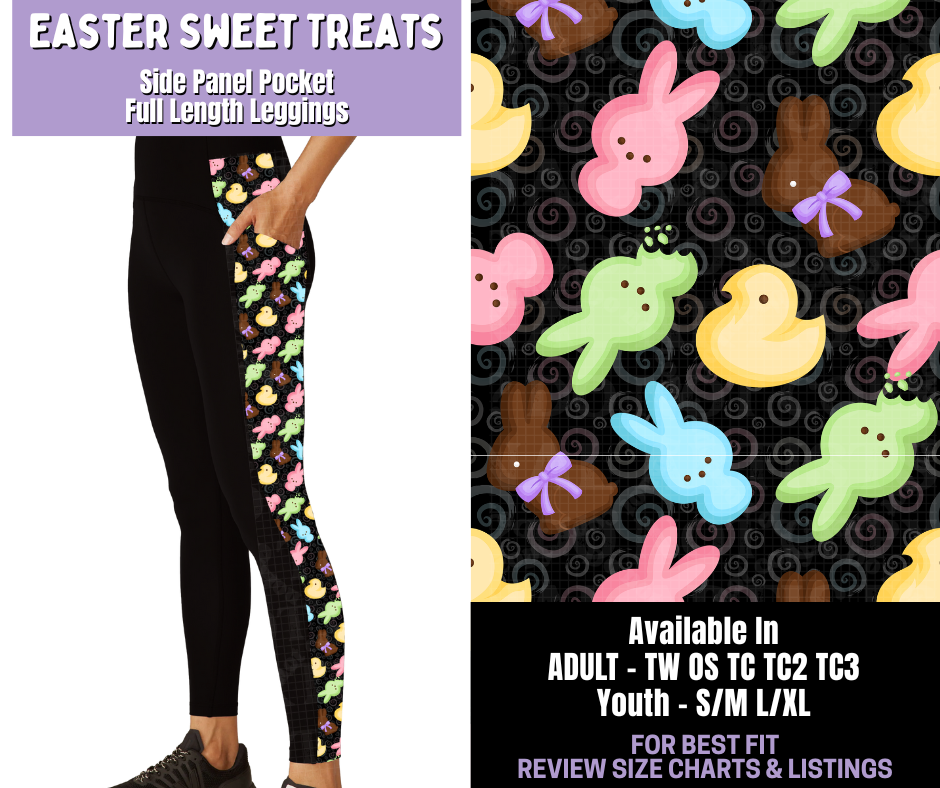 Preorder! Closes 1/22. ETA April. Easter Sweet Treats Side Panel Pocket Full Length Leggings