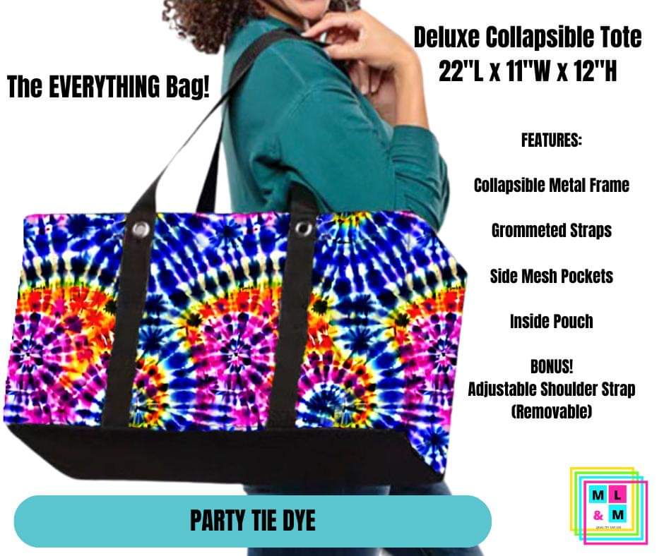 Party Tie Dye Collapsible Tote