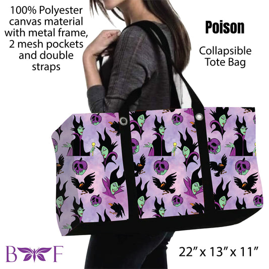 Poison evil tote and 2 inside mesh pockets