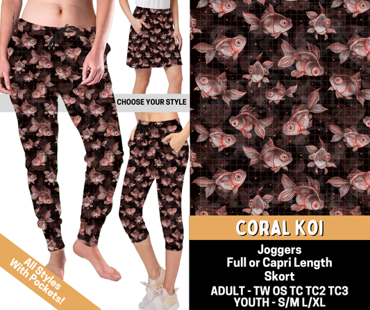 Preorder! Closes 5/25. ETA Aug. Coral Koi Combo Jogger Lengths & Skort