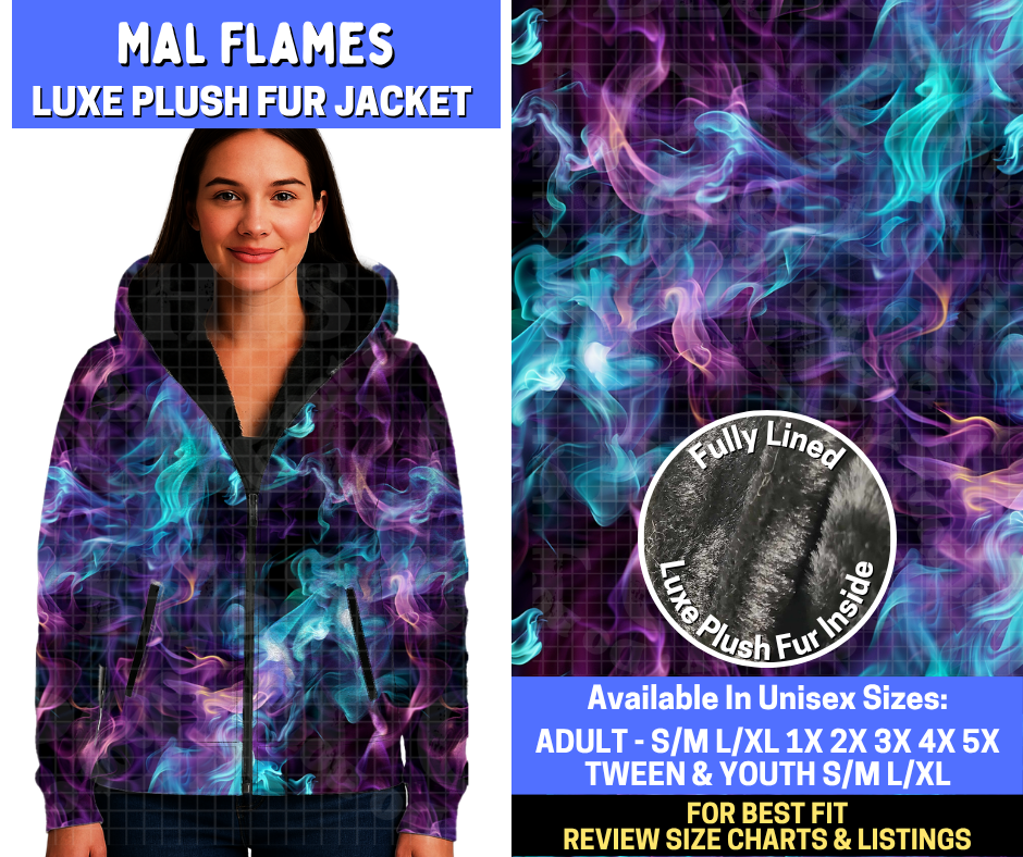 Preorder! Closes 10/29. ETA Jan. Mal Flames Luxe Fur Jacket