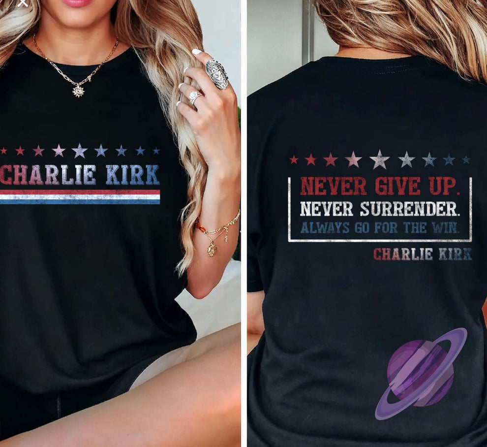 Charlie Kirk 4 Remembrance Tee Double Sided ALL PROFIT GOES TO CHARITY