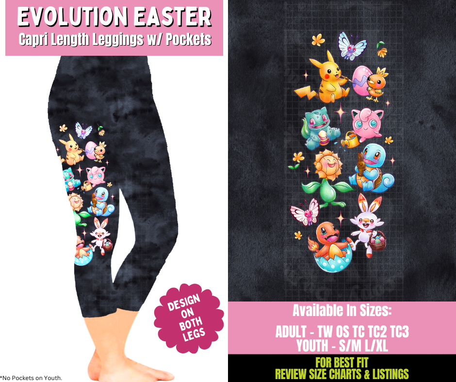 Preorder! Closes 1/21. ETA April. Evolution Easter Capri Leggings w/ Side Leg Designs