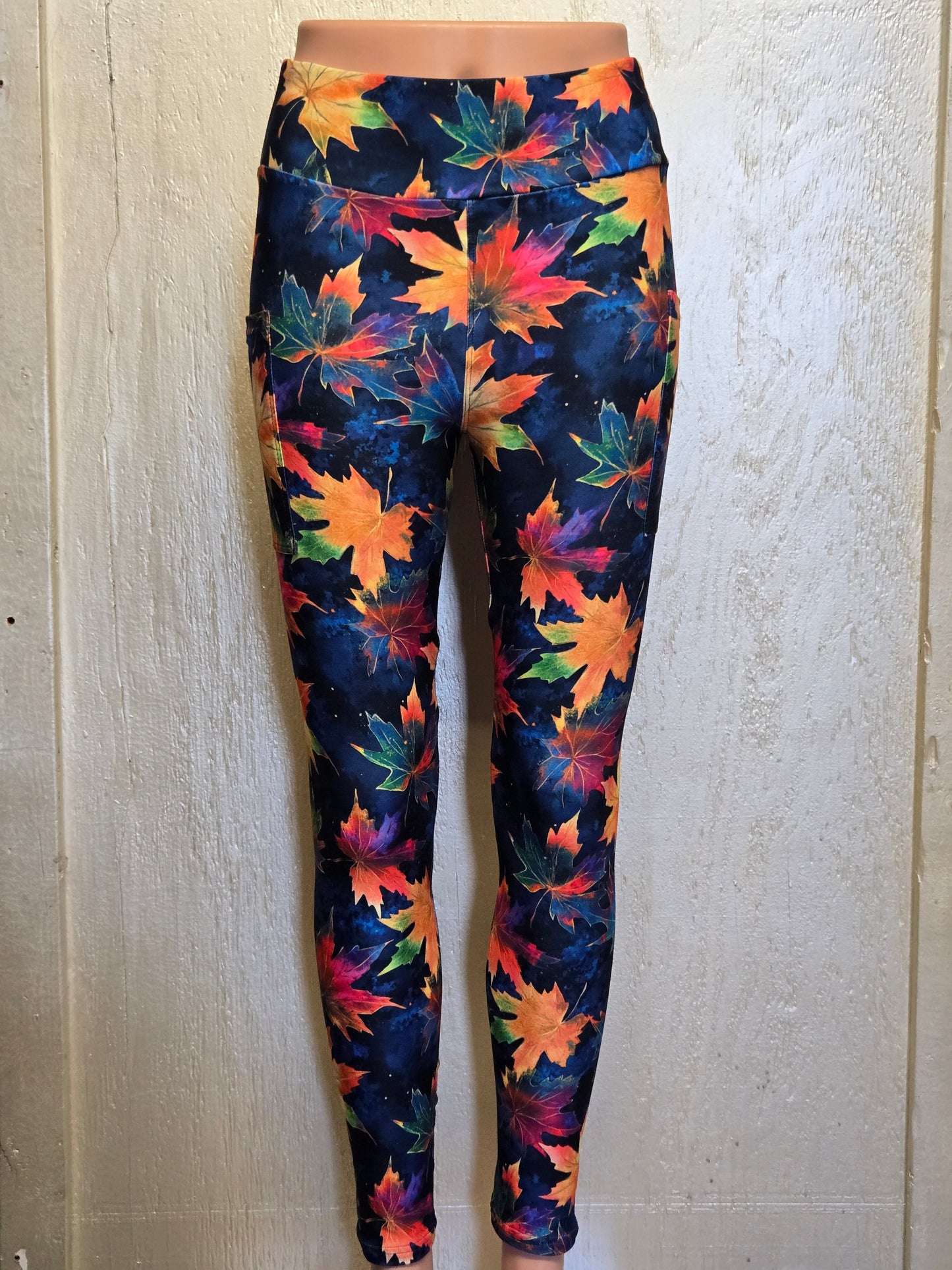 Fall leaves 18 leggings, capris and skorts with pockets