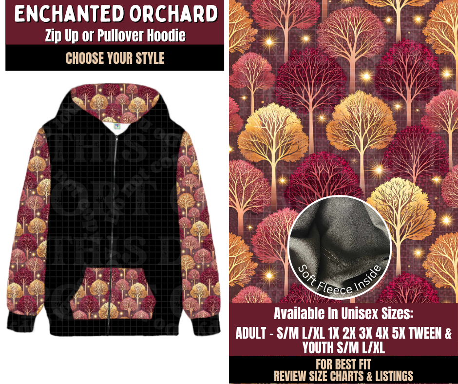 Preorder! Closes 7/22. ETA Oct. Enchanted Orchard Zip-Up or Pullover Hoodie