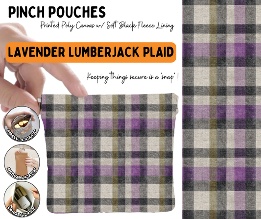 Preorder! Closes 6/17. ETA Sept. Lavender Lumberjack Plaid Pinch Pouches in 3 Sizes