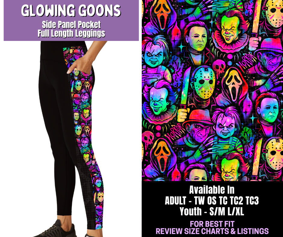 Preorder! Closes 12/18. ETA March. Glowing Goons Side Panel Pocket Full Length Leggings