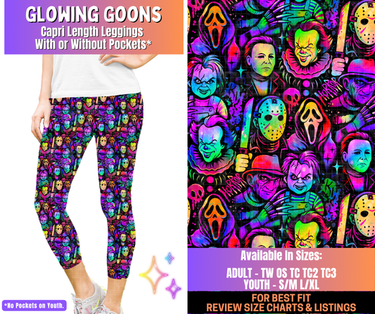 Preorder! Closes 12/10. ETA March. Glowing Goons Capri Length Leggings w/wo Pockets