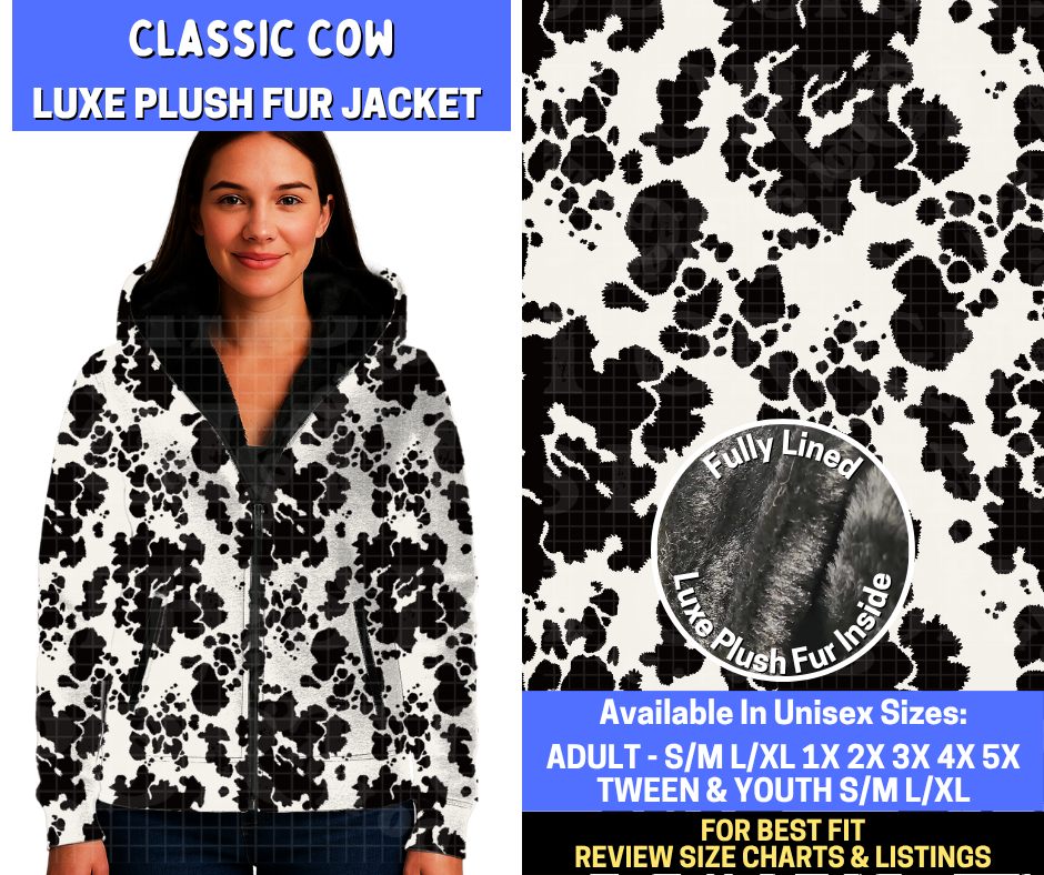 Preorder! Closes 10/29. ETA Jan. Classic Cow Luxe Fur Jacket