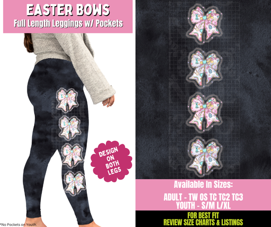 Preorder! Closes 1/21. ETA April. Easter Bows Full Length Leggings w/ Side Leg Designs