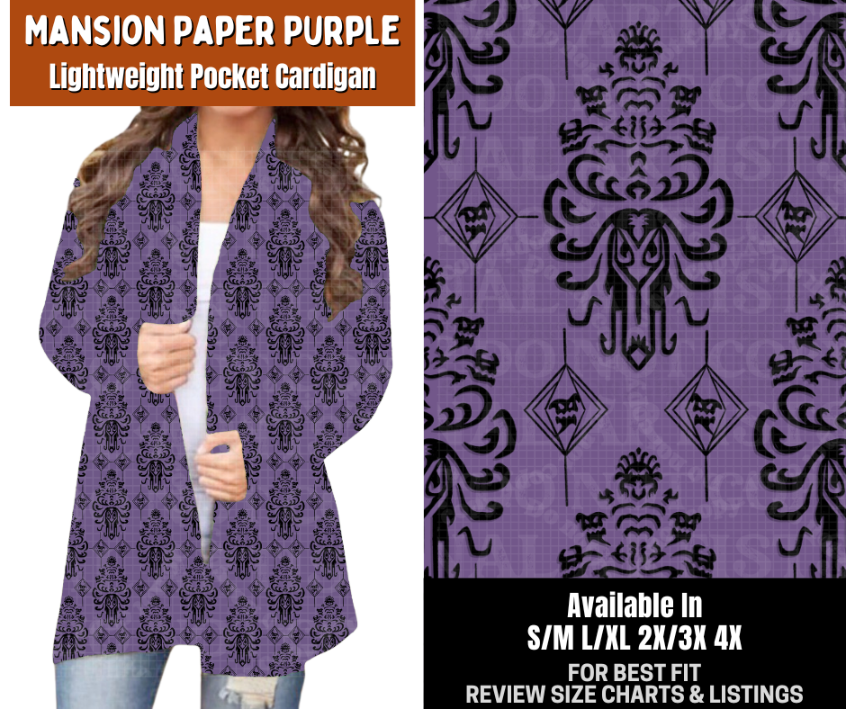 Preorder! Closes 7/13. ETA Oct. Mansion Paper Purple Cardigan