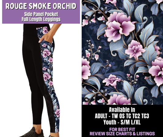 Preorder! Closes 12/18. ETA March. Rouge Smoke Orchid Side Panel Pocket Full Length Leggings