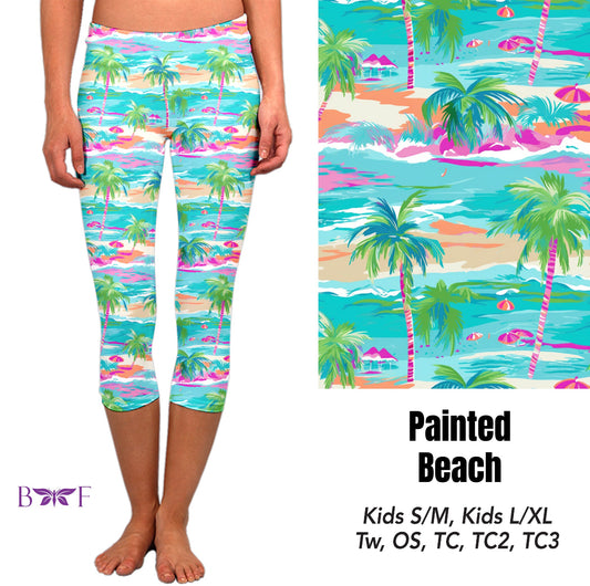 Painted beach Biker short and skort