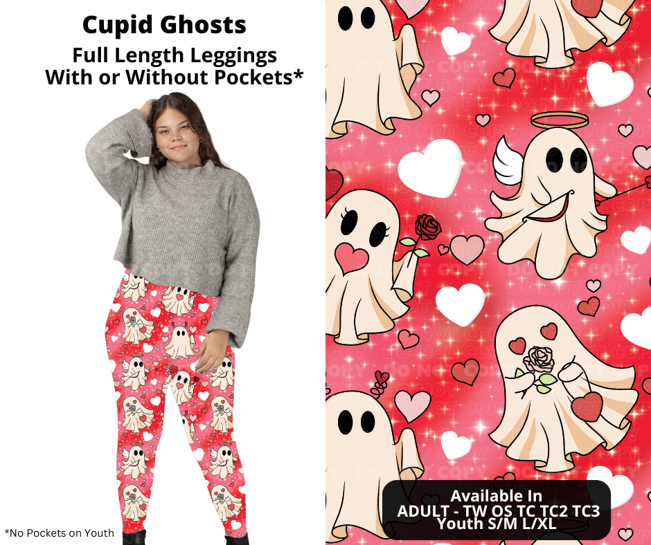 Preorder! Closes 11/28. ETA Feb. Cupid Ghosts Full Length Leggings w/wo Pockets